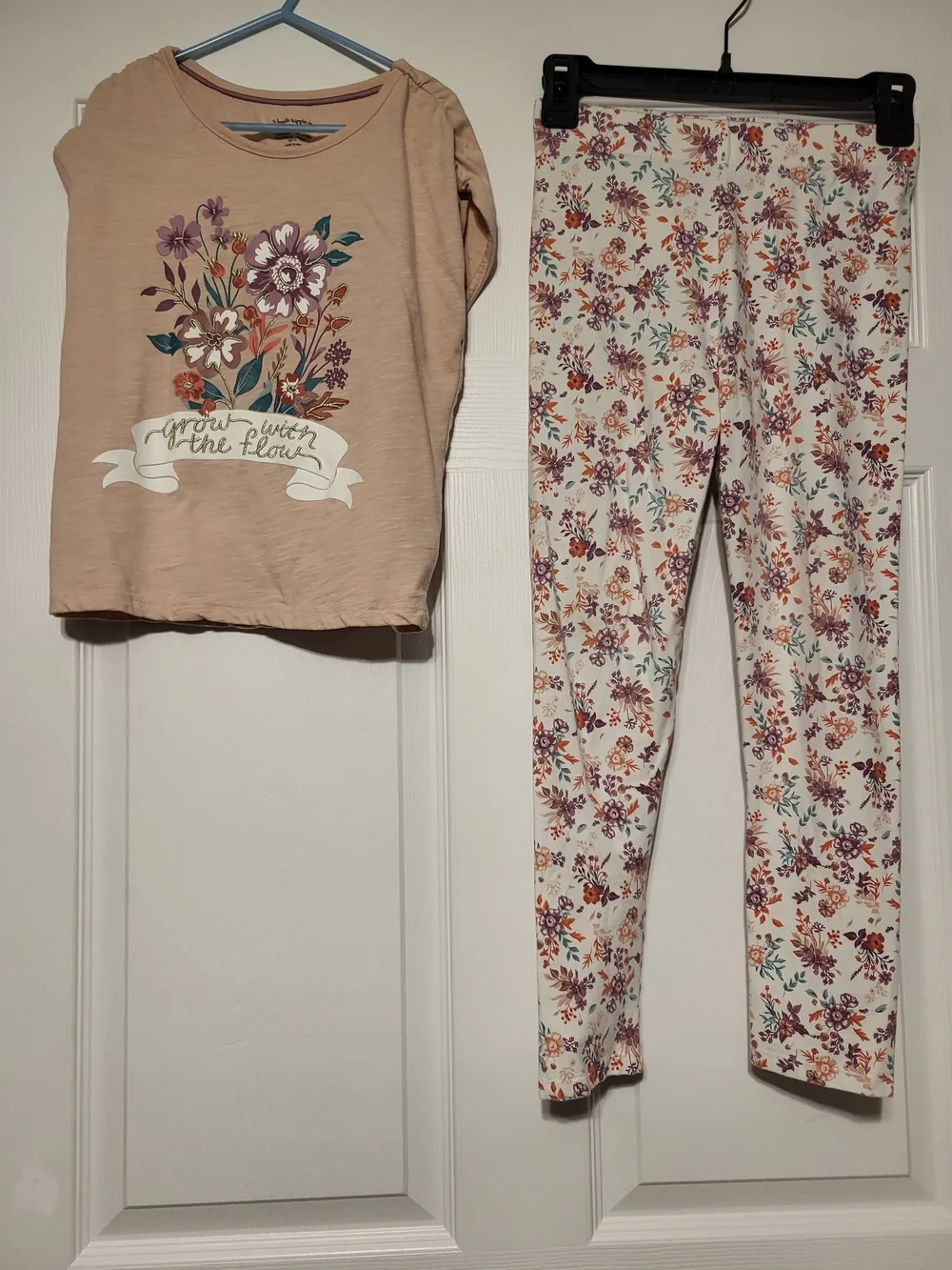 Haute Hippie Floral Leggings Set - Cream & Mauve